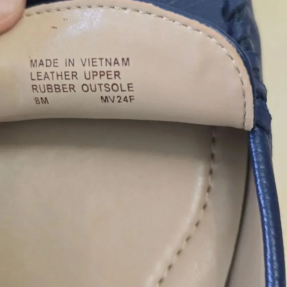 MICHAEL Michael Kors Navy Leather Moccasin Loafers NIB